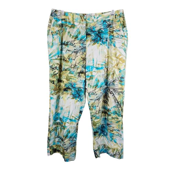 Chico's Hawiian Tropical Paradise Vacation Casual Women's Pants 2-M-12 - Picture 1 of 4